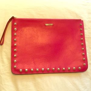 Rebecca Minkoff Hot Pink/ Charcoal Studded Clutch